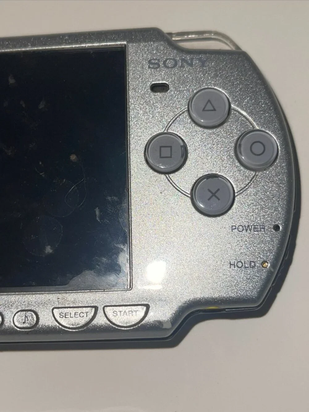 Sony PSP-2001 Slim Edition Silver *No Battery* For Parts/Repair God of War Lot